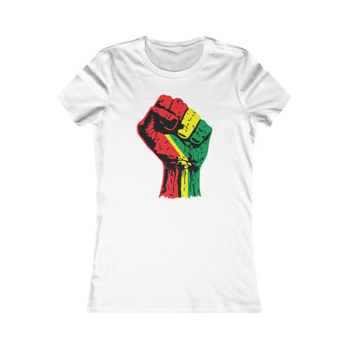 Women's Fitted T-Shirt with Black Power Fist