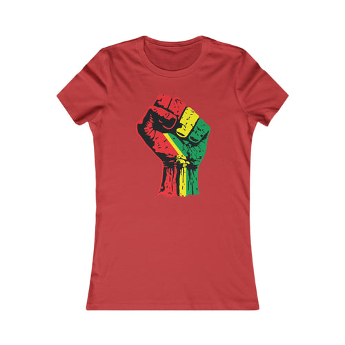 Women's Fitted T-Shirt with Black Power Fist