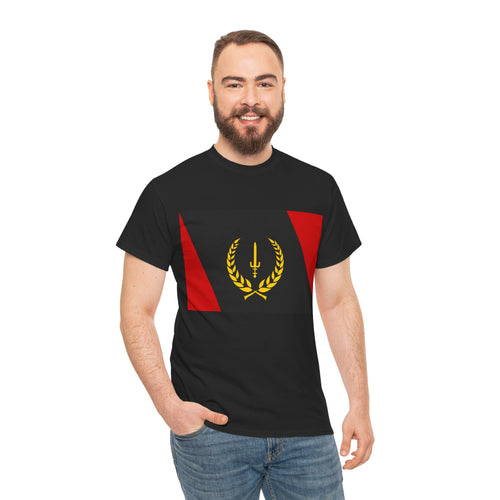 Unisex Heavy Cotton Tee with African American Heritage Flag