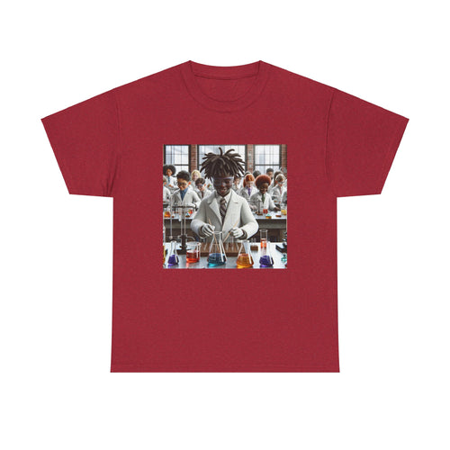 Unisex Heavy Cotton Tee with Chemistry Lab Design