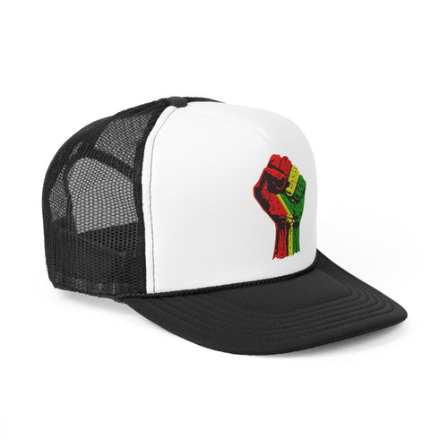 Trucker Hat with Black Power Fist