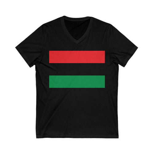 Pan African Flag Unisex Jersey Short Sleeve V-Neck Tee