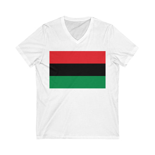 Pan African Flag Unisex Jersey Short Sleeve V-Neck Tee