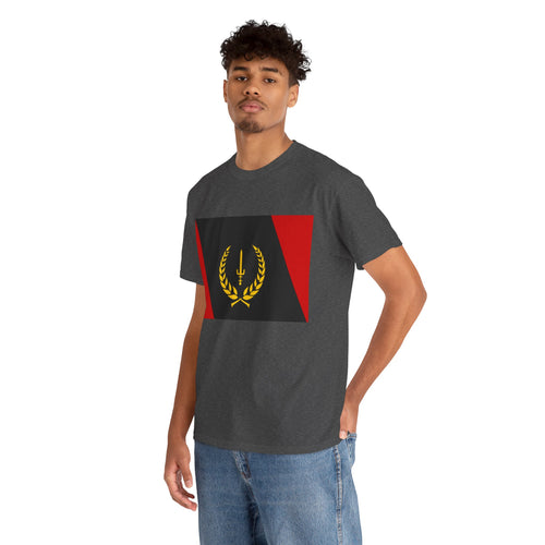 Unisex Heavy Cotton Tee with African American Heritage Flag
