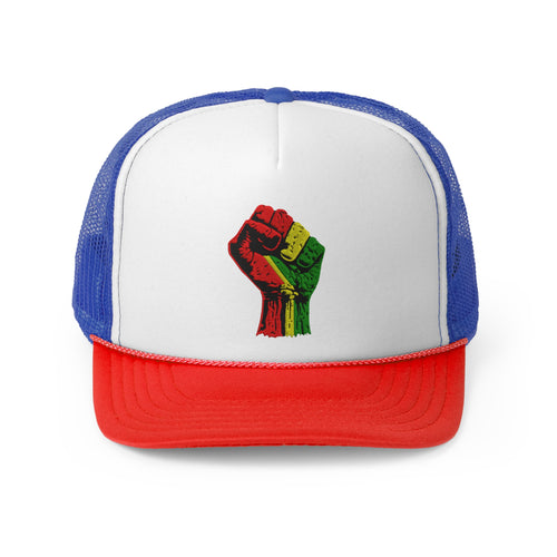 Trucker Hat with Black Power Fist