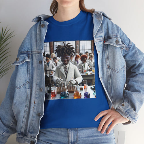Unisex Heavy Cotton Tee with Chemistry Lab Design