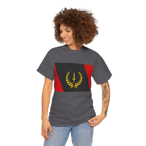 Unisex Heavy Cotton Tee with African American Heritage Flag