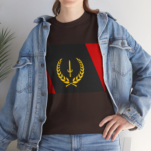 Unisex Heavy Cotton Tee with African American Heritage Flag