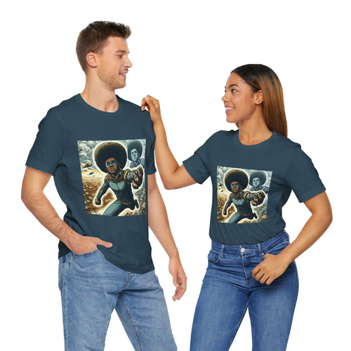 Young Black Superhero Unisex Jersey Short Sleeve Tee