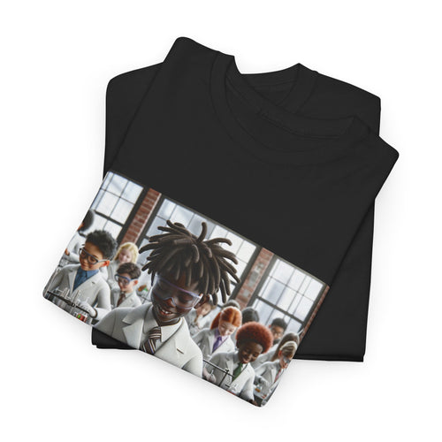 Unisex Heavy Cotton Tee with Chemistry Lab Design