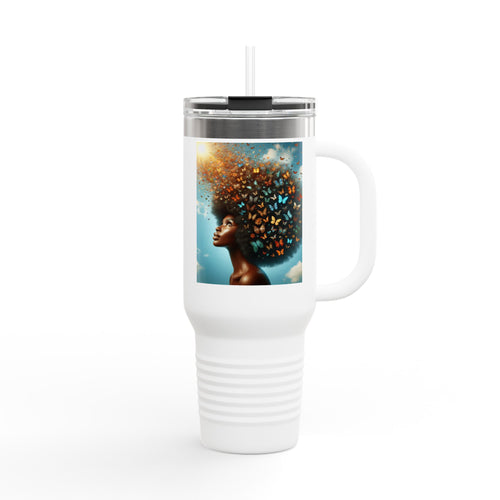 Inspirational Butterfly Insulated Travel Mug - 40oz | Eco-Friendly Drinkware