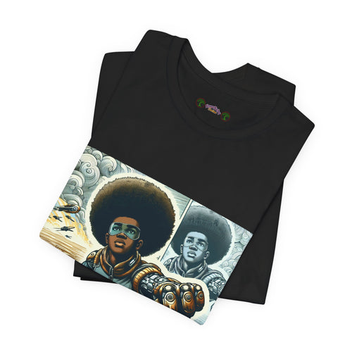 Young Black Superhero Unisex Jersey Short Sleeve Tee