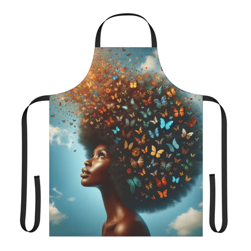 Artistic Butterfly Apron - 5-Color Straps, Nature-Inspired Cooking Gift