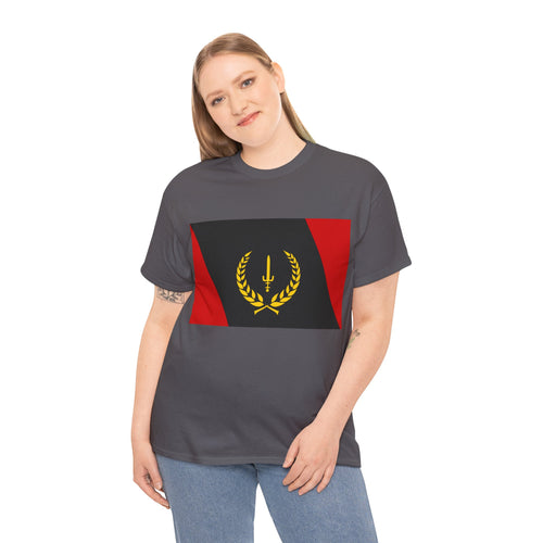 Unisex Heavy Cotton Tee with African American Heritage Flag