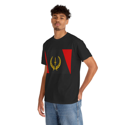 Unisex Heavy Cotton Tee with African American Heritage Flag
