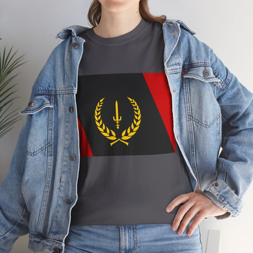 Unisex Heavy Cotton Tee with African American Heritage Flag