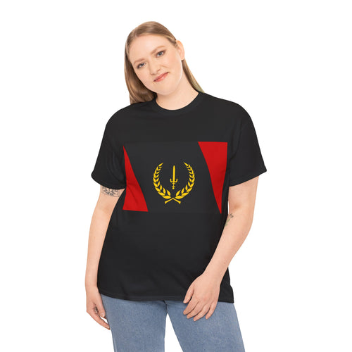 Unisex Heavy Cotton Tee with African American Heritage Flag