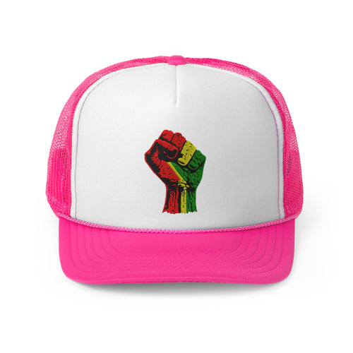 Trucker Hat with Black Power Fist