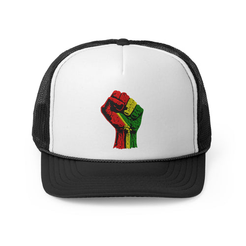 Trucker Hat with Black Power Fist