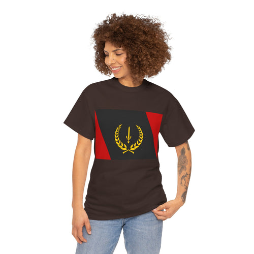 Unisex Heavy Cotton Tee with African American Heritage Flag
