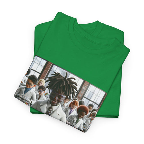 Unisex Heavy Cotton Tee with Chemistry Lab Design