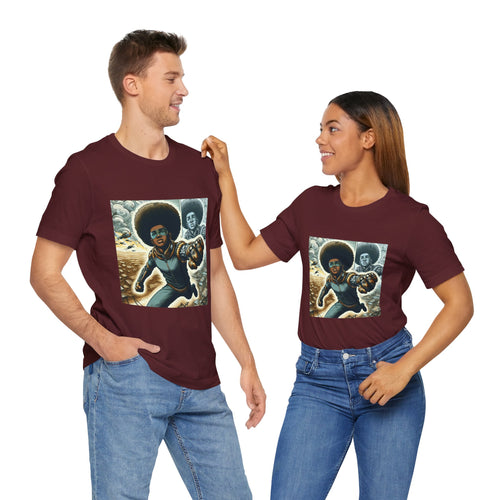 Young Black Superhero Unisex Jersey Short Sleeve Tee