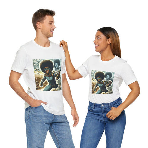 Young Black Superhero Unisex Jersey Short Sleeve Tee