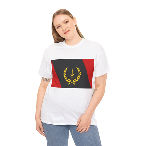 Unisex Heavy Cotton Tee with African American Heritage Flag
