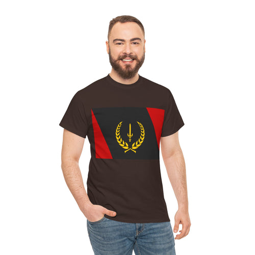 Unisex Heavy Cotton Tee with African American Heritage Flag