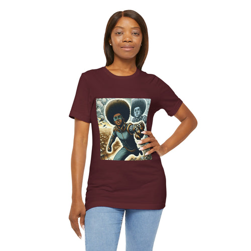 Young Black Superhero Unisex Jersey Short Sleeve Tee