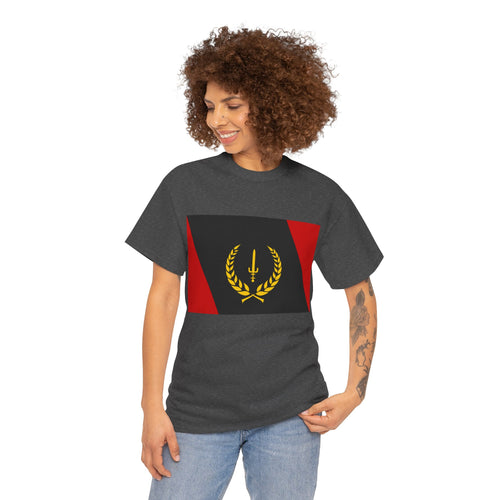 Unisex Heavy Cotton Tee with African American Heritage Flag