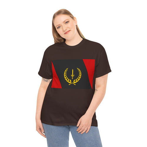 Unisex Heavy Cotton Tee with African American Heritage Flag